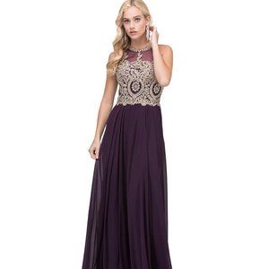 Dancing Queen Sparkly Plum Prom Dress